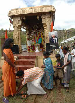 The local people gather to receive the blessings of The SPH